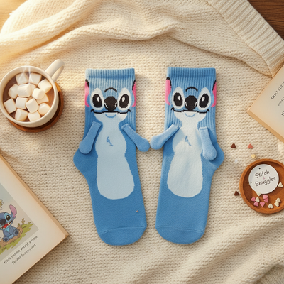 Handmade Stitch-inspired socks with premium soft cotton blend